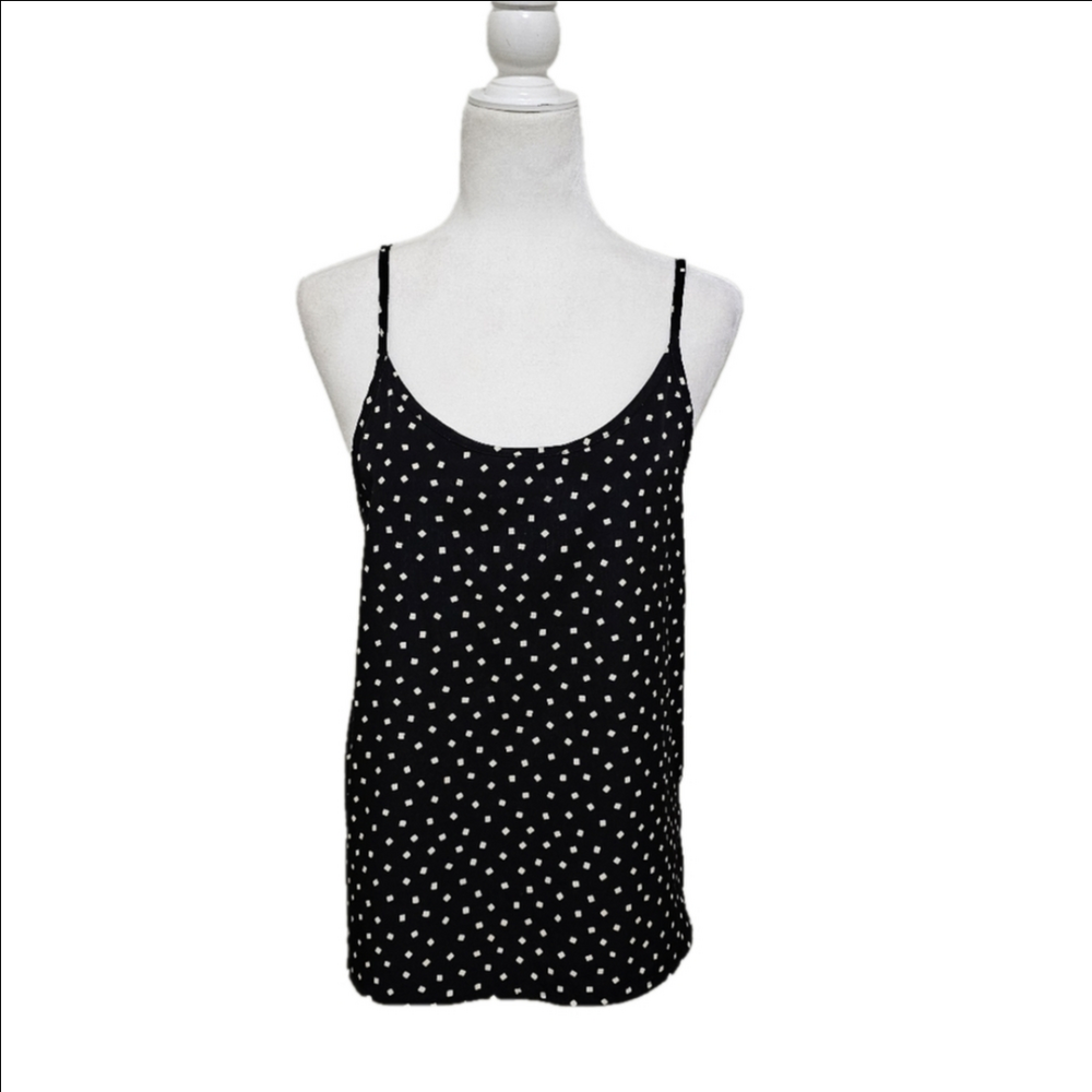 Painted Threads Open Back Tank Top Black and White Made In USA  Womens Medium